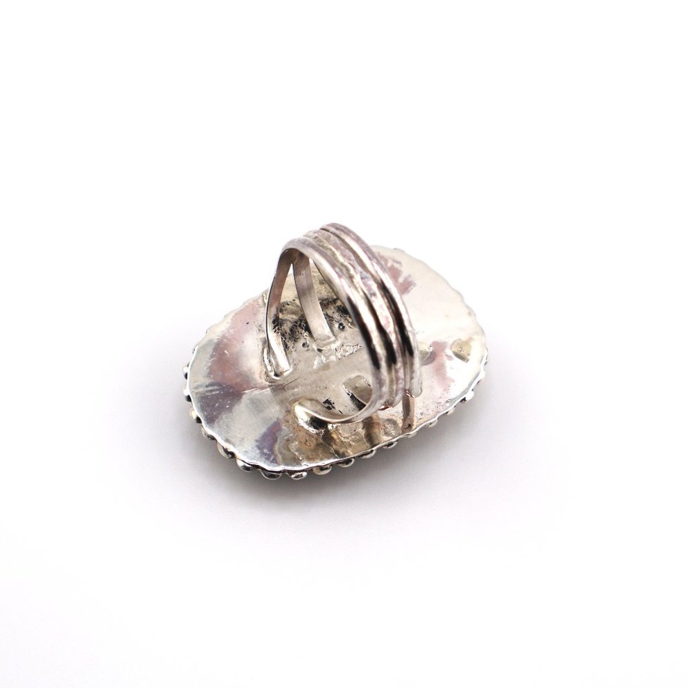 Native American Jasper Zebra Ring Navajo Handmade Jewelry Sterling Sz 8.5 US** - Picture 13 of 13